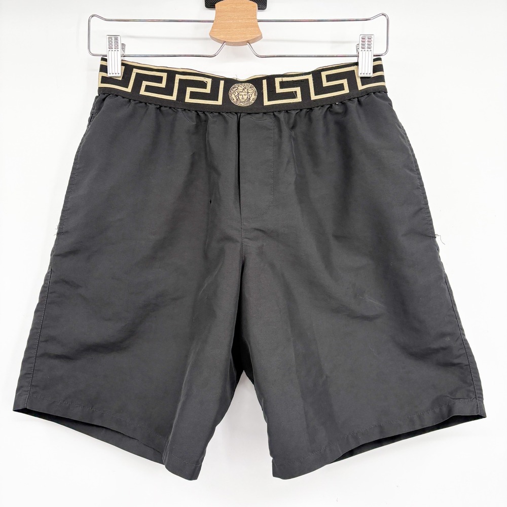 Versace Mens Greca Border Medusa Motif Luxury Swim Trunks Boardshorts Black XS/3